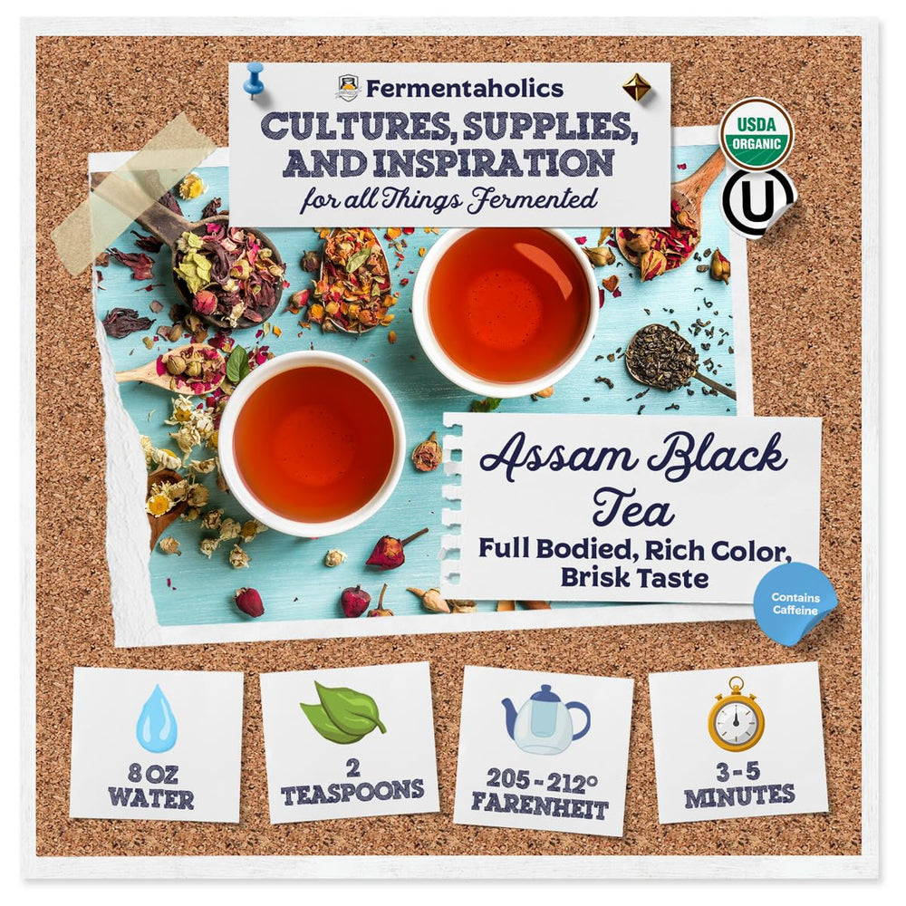 Fermentaholics Assam Black Tea close-up leaves showing oxidation and aroma