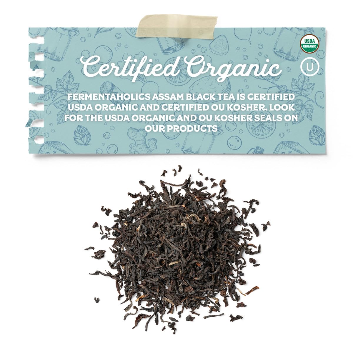 Fermentaholics Assam Black Tea used as a base for kombucha brewing