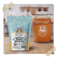 Fermentaholics Assam Black Tea steeping to reveal bold flavor potential