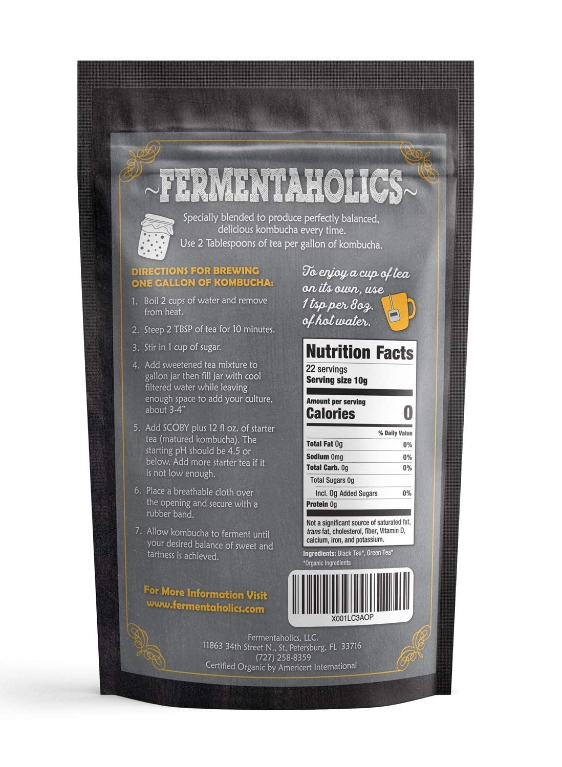 Fermentaholics dry tea leaves close-up highlighting organic quality and freshness