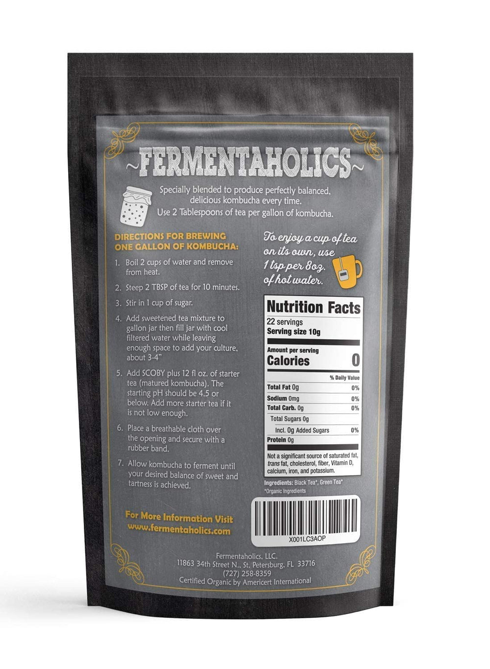 Fermentaholics dry tea leaves close-up highlighting organic quality and freshness