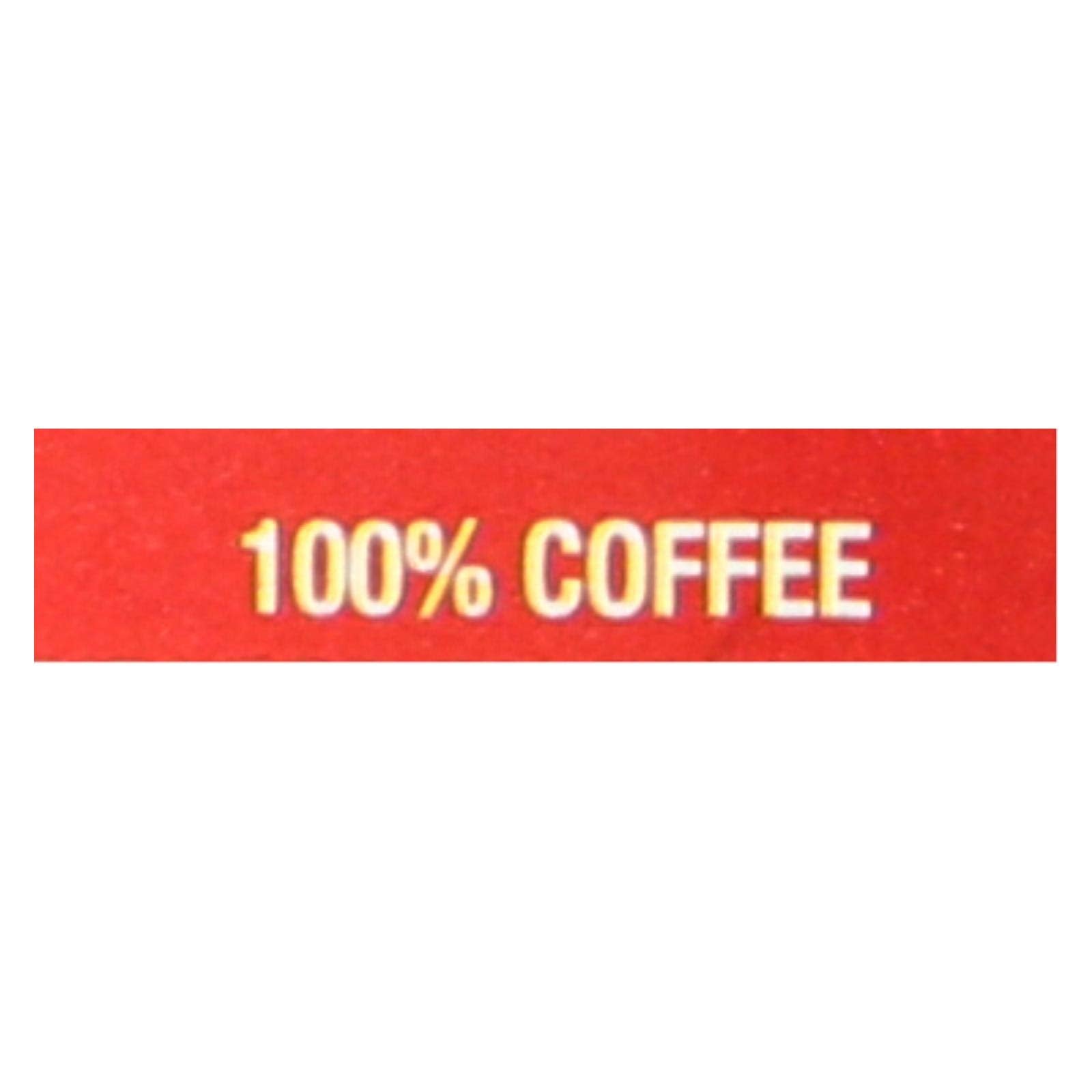 Ferrara Espresso Instant Coffee back view—portable 2 oz set ideal for travel.
