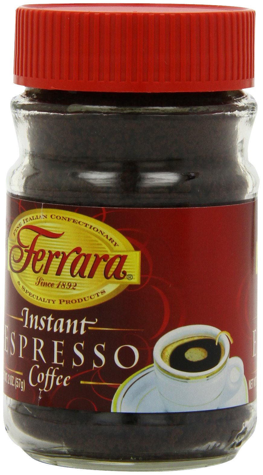 Ferrara Instant Espresso dissolving in hot water for fast espresso.