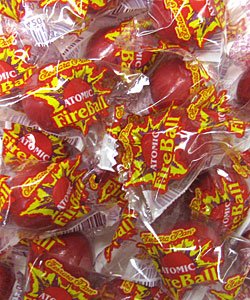 Ferrara Pan Atomic Fireballs 2.5-lb bag front: ideal for party snacking.
