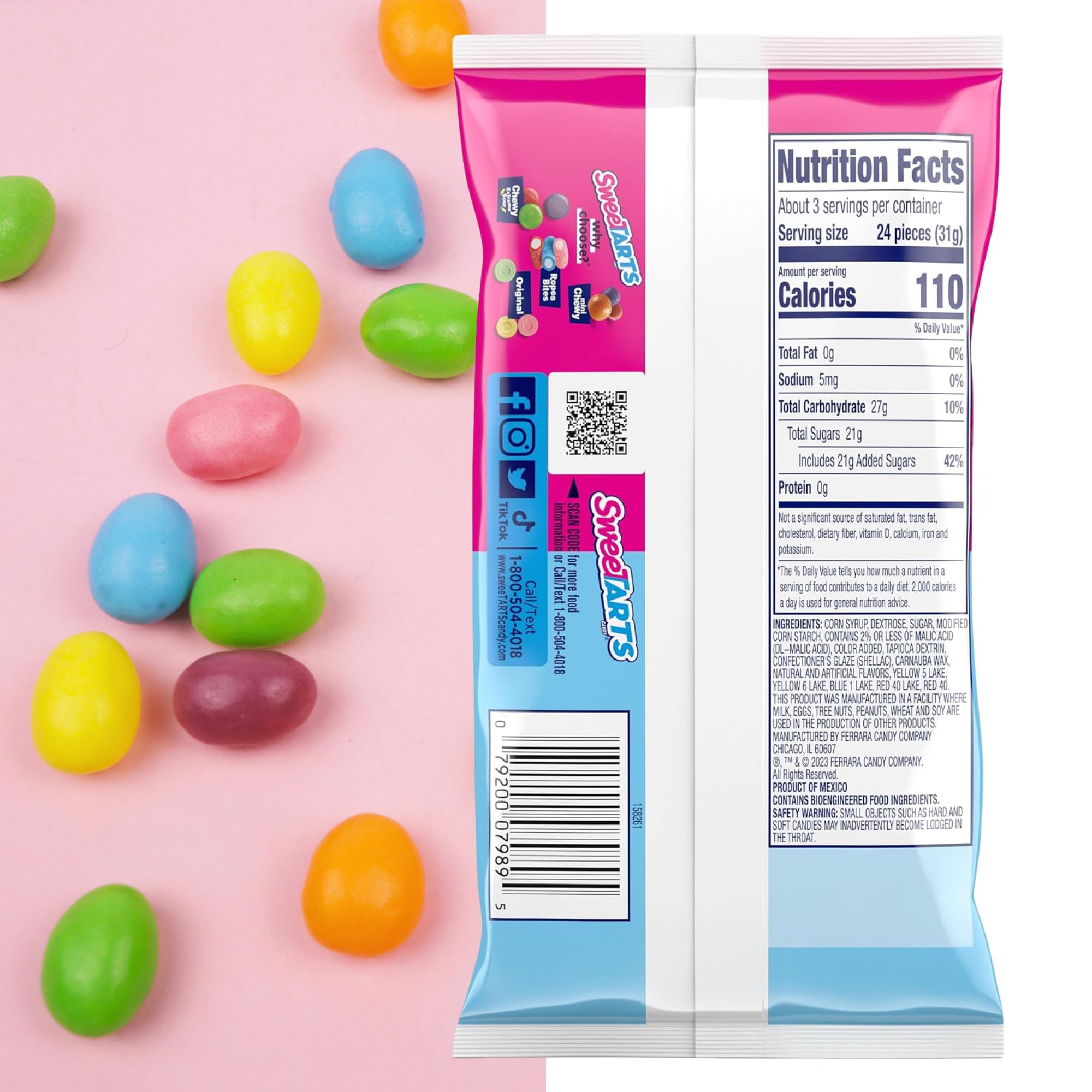 Ferrara SweeTarts Jelly Beans in an Easter basket display, ideal for sharing.