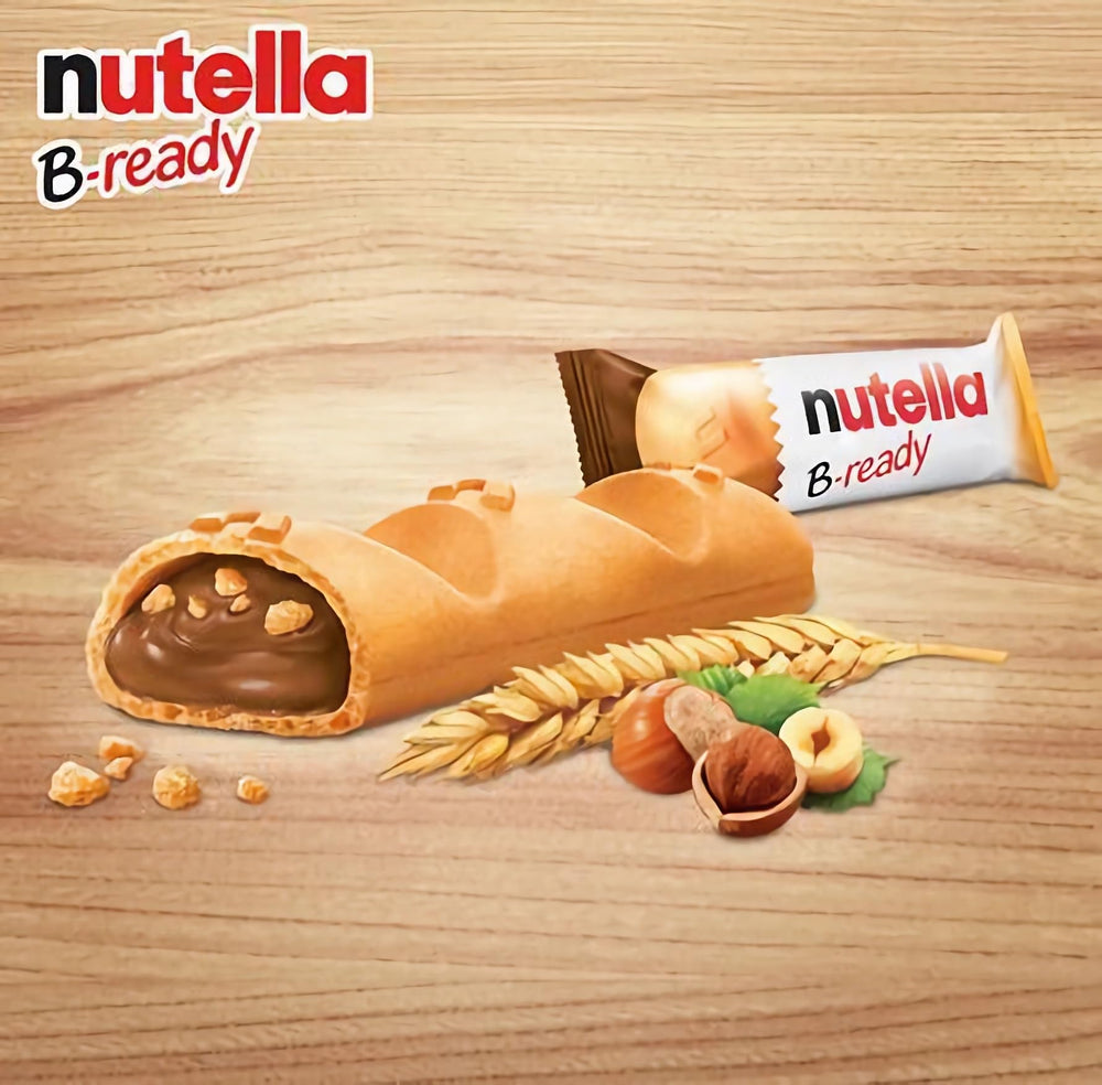 Ferrero Nutella B-ready served with tea, a kid-friendly morning treat.