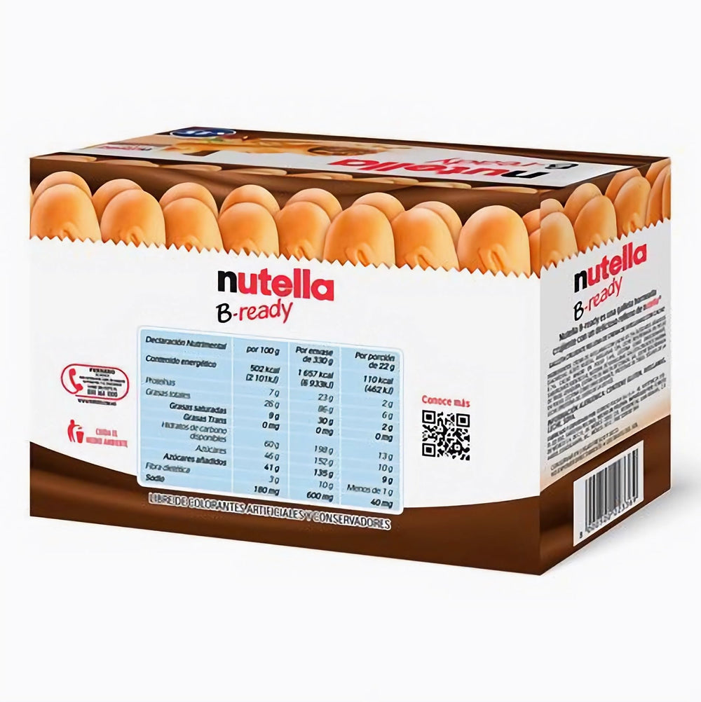 Ferrero Nutella B-ready creamy center inside crisp wafer, ideal for snacks.