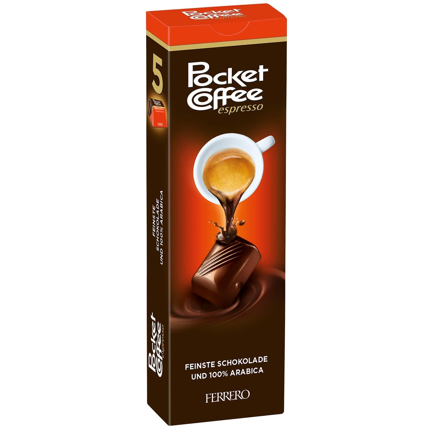 Ferrero Pocket Coffee foil-wrapped chocolate espresso, ideal for a quick break anywhere.