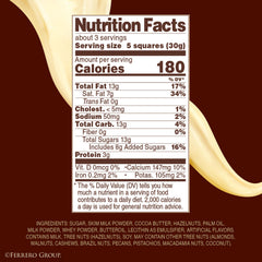 Close-up of Ferrero Rocher white chocolate hazelnut bar showing creamy texture and hazelnuts