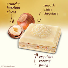 Creamy filling with hazelnuts inside Ferrero Rocher bar