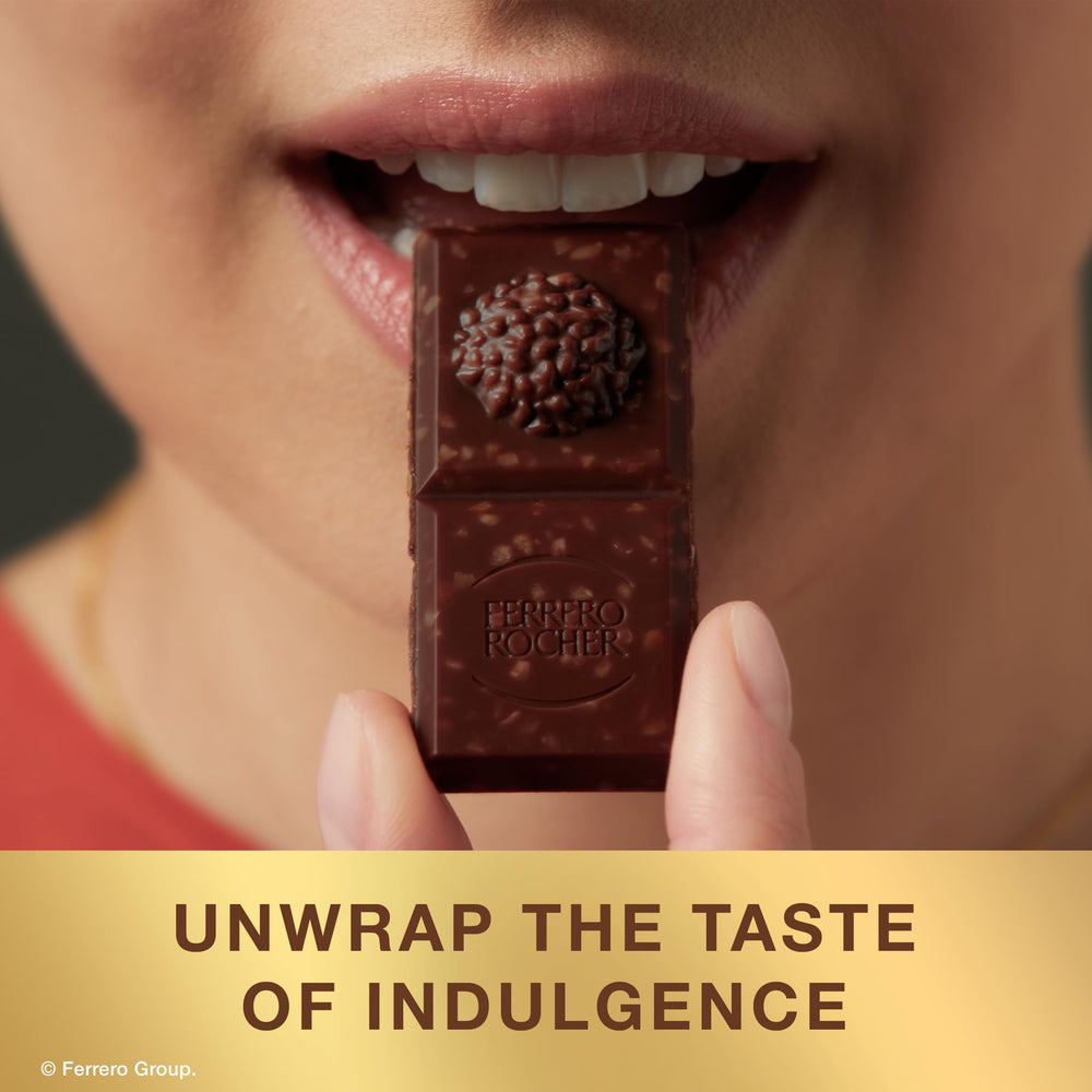 Ferrero Rocher dark bar individually wrapped, convenient for sharing.