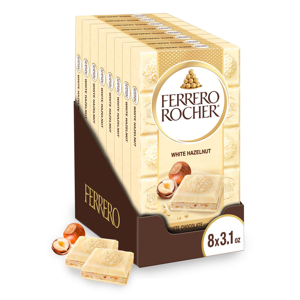 Ferrero Rocher white chocolate hazelnut bar pack ready for sharing, premium snack