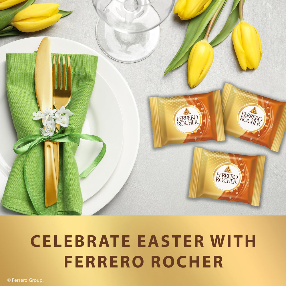 Ferrero Rocher caramel hazelnut squares individually wrapped for sharing.