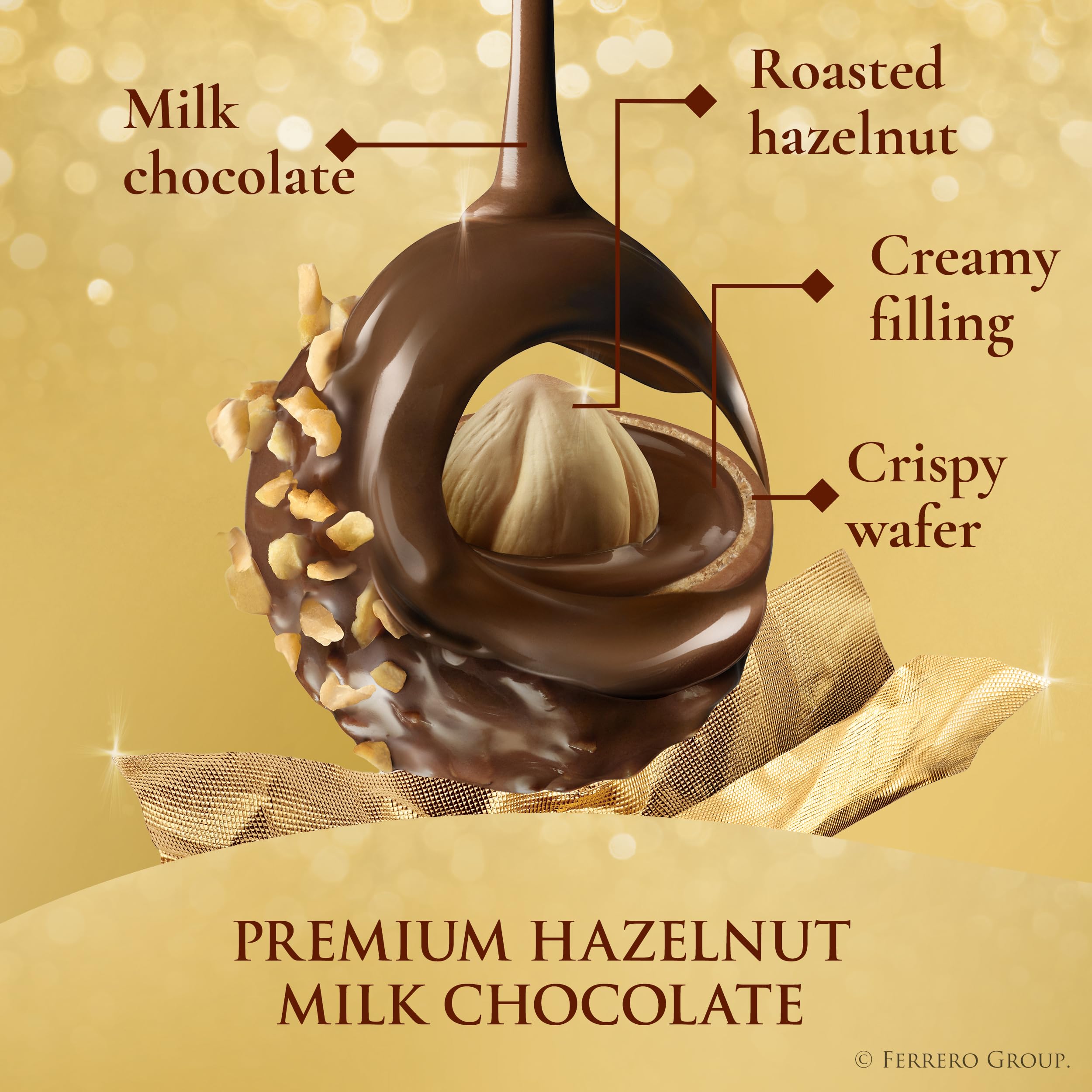 Ferrero Rocher chocolates in a gift-ready display box
