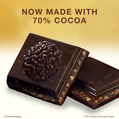Ferrero Rocher dark bar creamy center close-up, inviting creaminess.