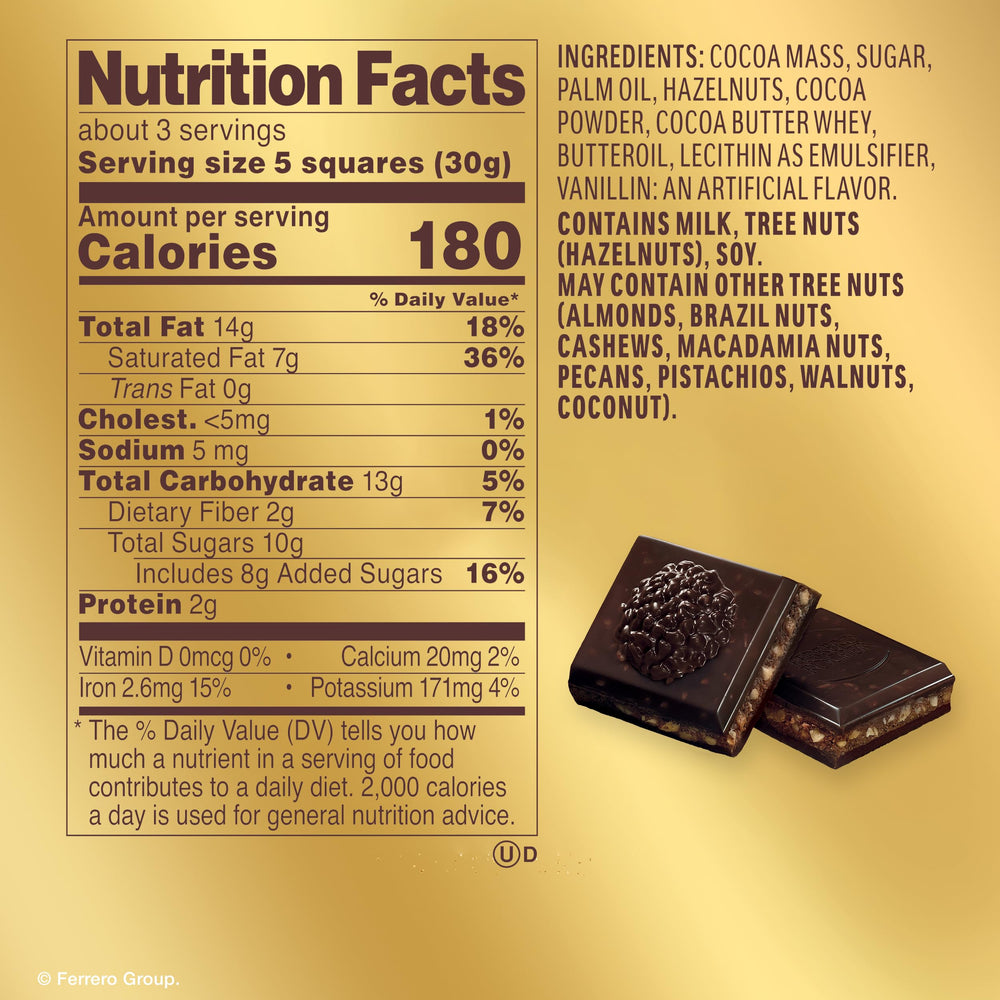 Ferrero Rocher dark bar golden wrap, ideal for Easter baskets.