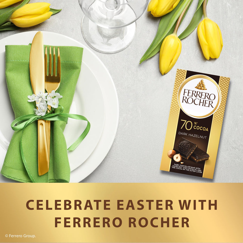 Ferrero Rocher dark bar hazelnuts close-up, showcasing crunchy texture.