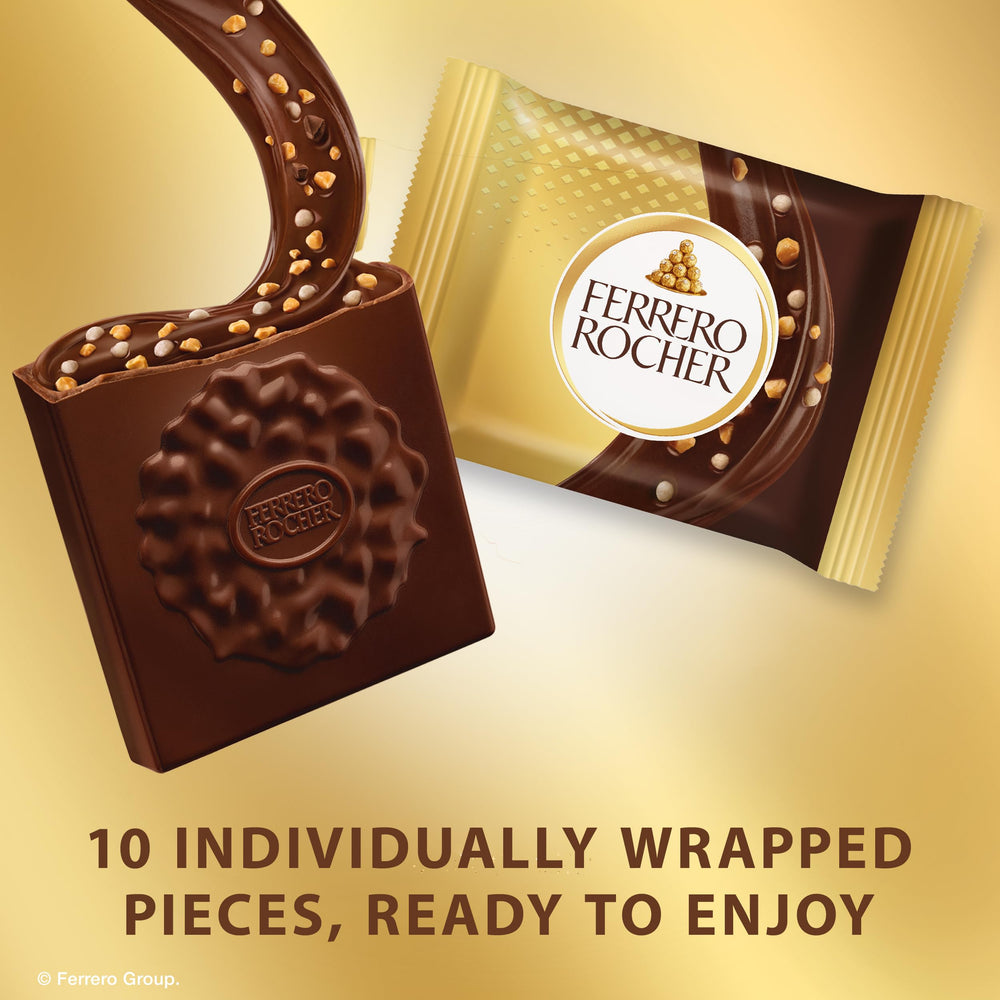 Easter gift idea featuring Ferrero Rocher squares in a refined basket.