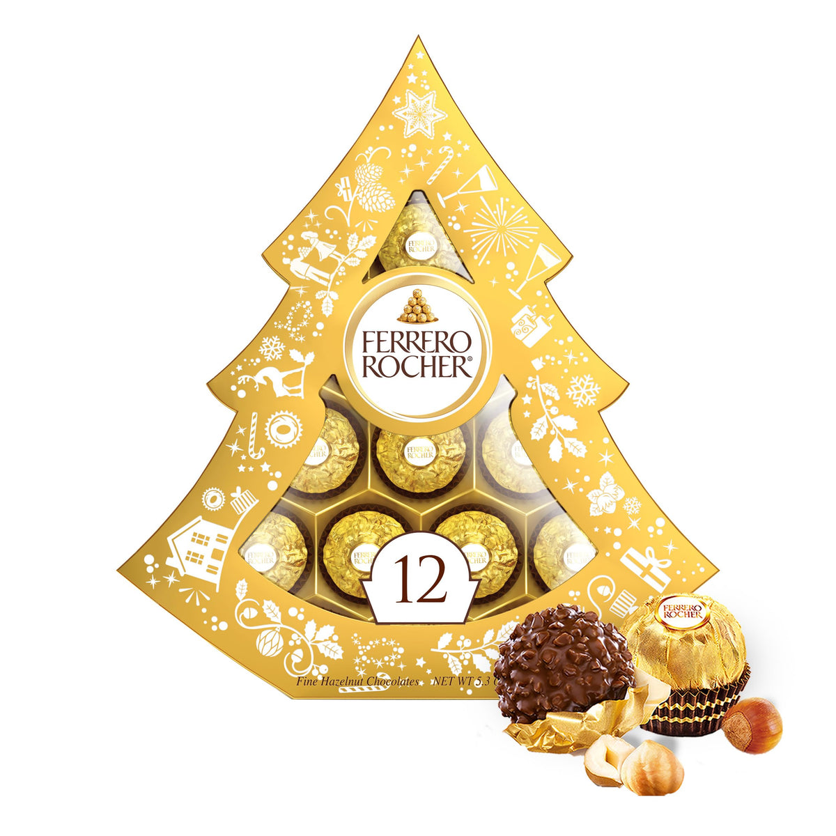 Ferrero Rocher gift box with 12 chocolates, ideal for gifting