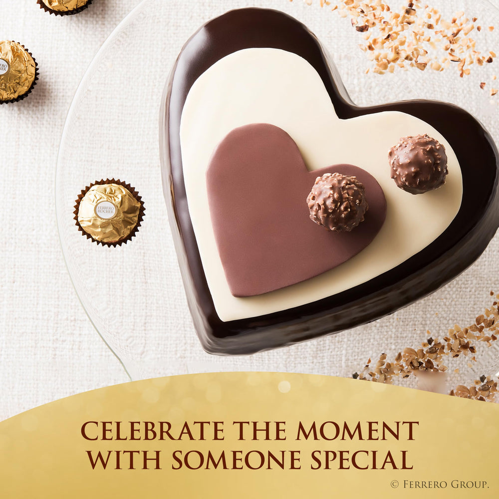 Ferrero Rocher gift box top view, festive and premium.