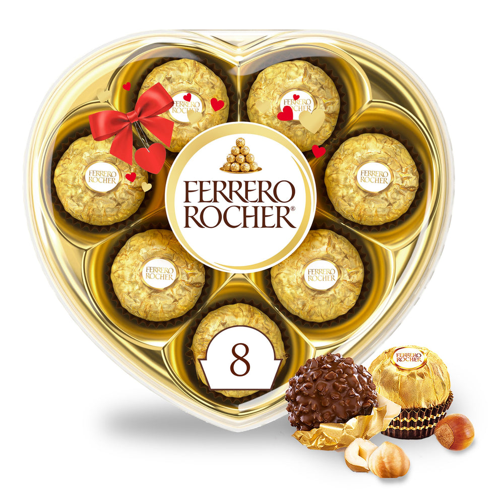 Ferrero Rocher with a golden wrapper highlights premium gift appeal.