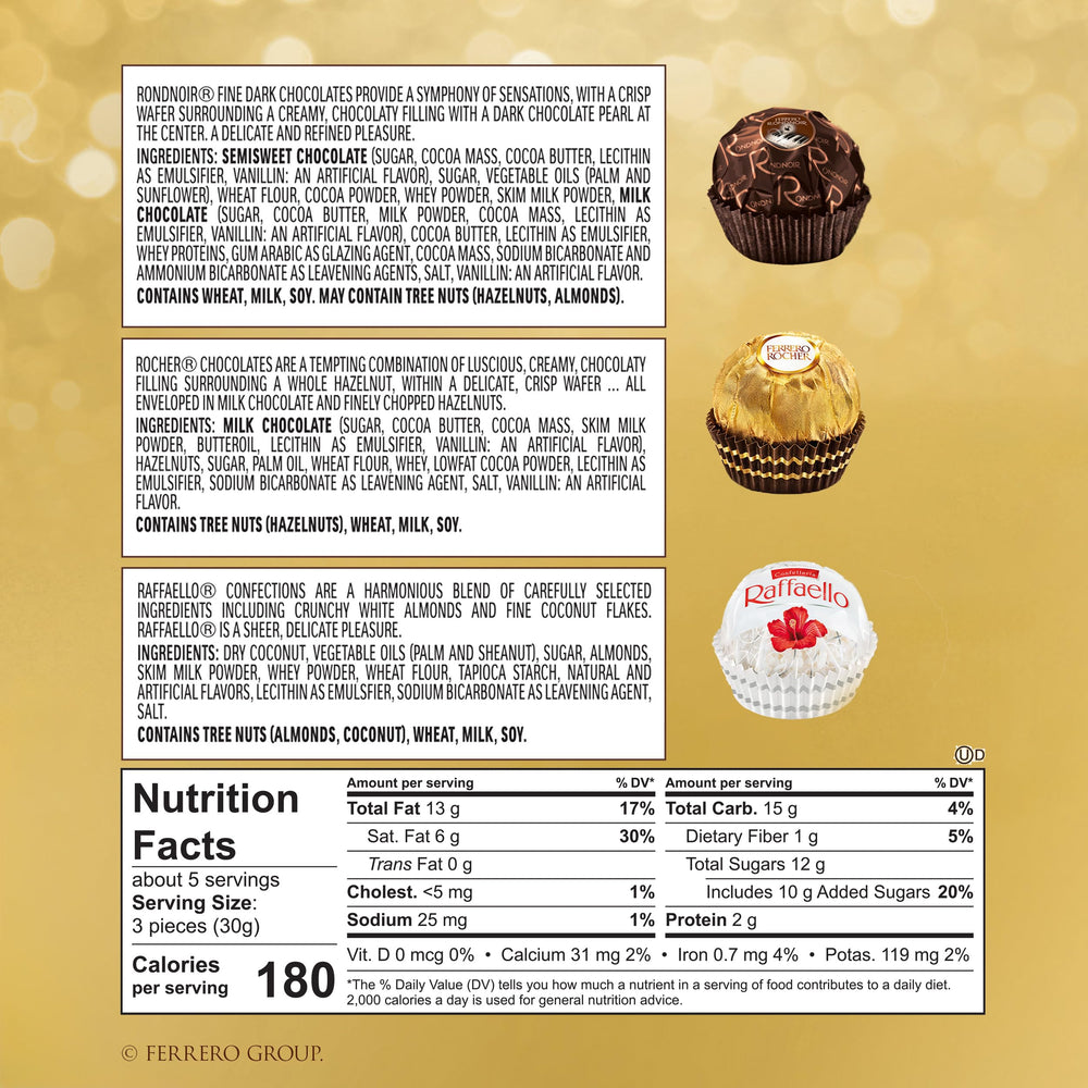 Ferrero Rocher hazelnut chocolates, a timeless delight for special occasions.