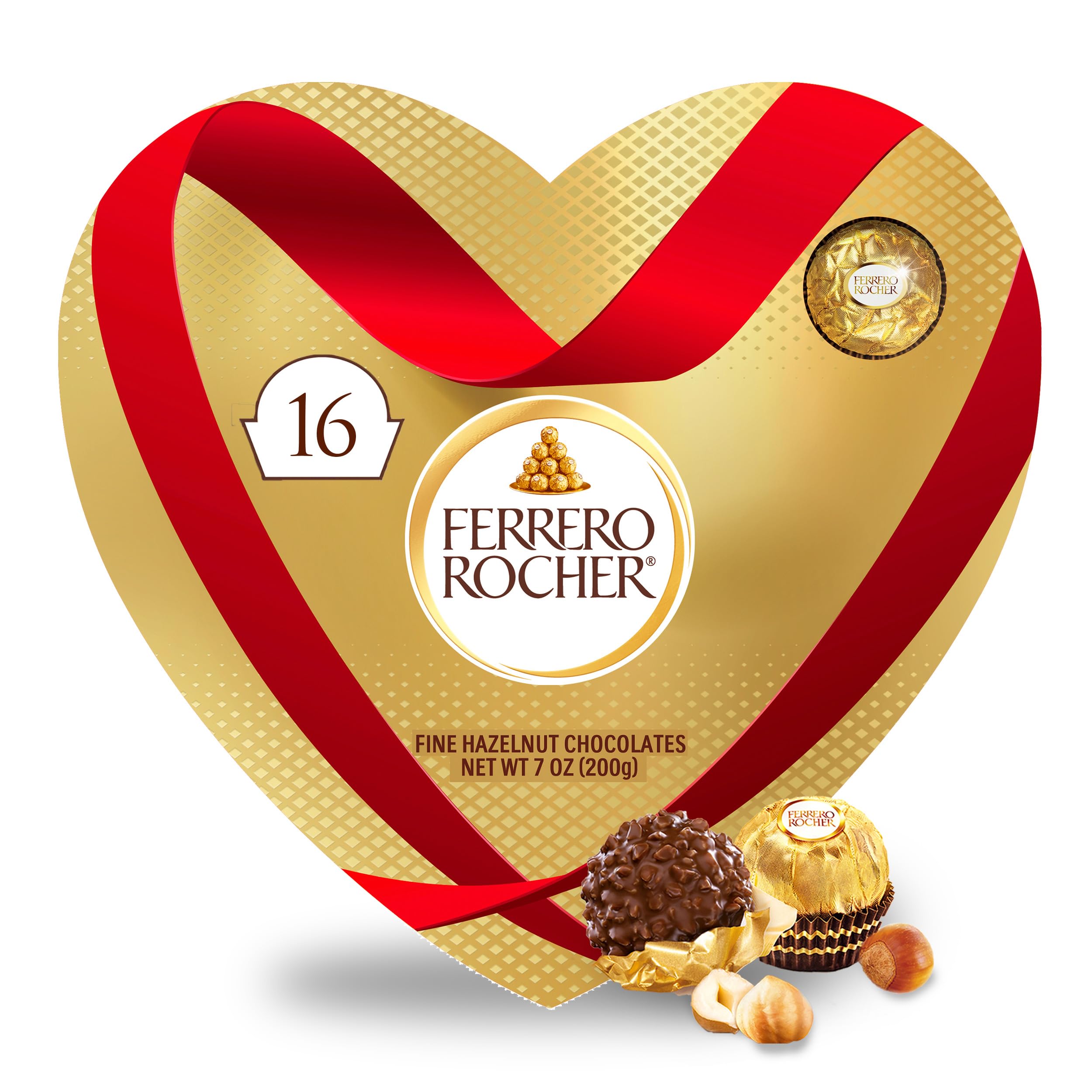 Ferrero Rocher heart shaped gift box with 16 chocolates for gifting and sharing.