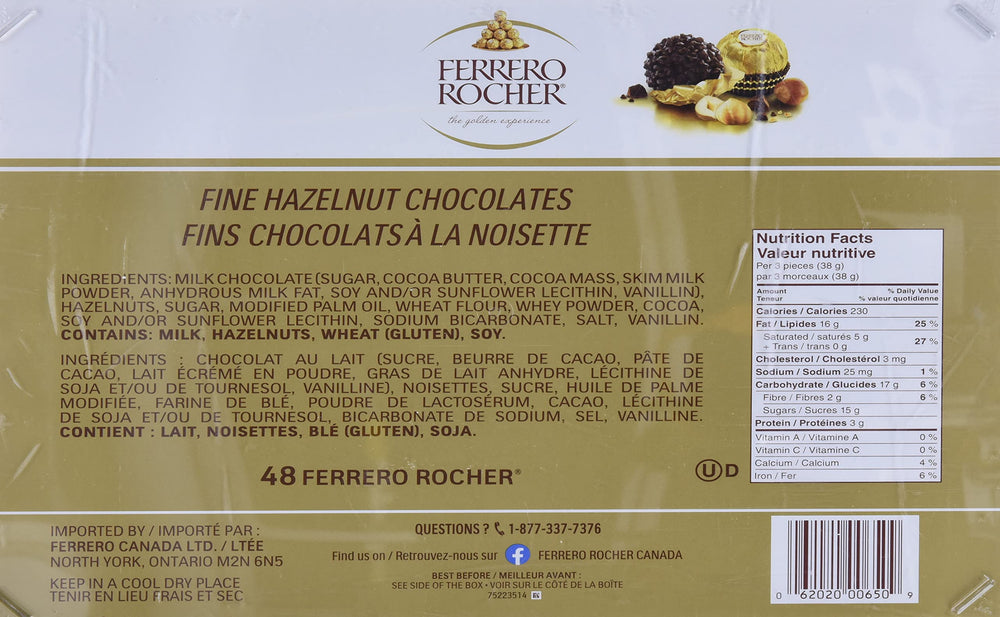 Milk chocolate coating surrounding hazelnut center with delicate wafer.