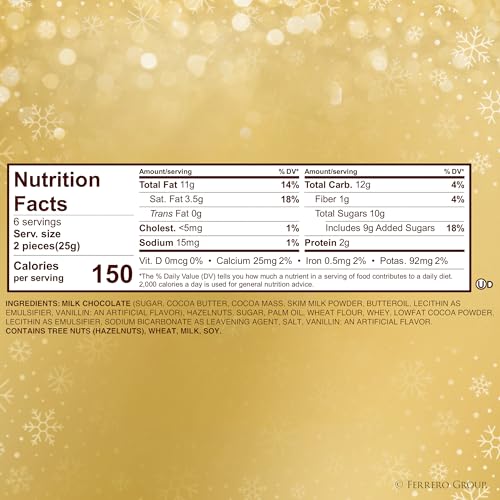 Ferrero Rocher milk chocolate hazelnut center with crisp wafer