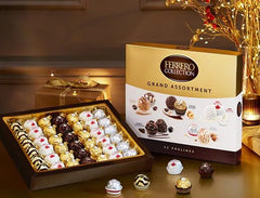 Ferrero Rocher pralines tasting scene, elegant packaging supports gifting occasions.