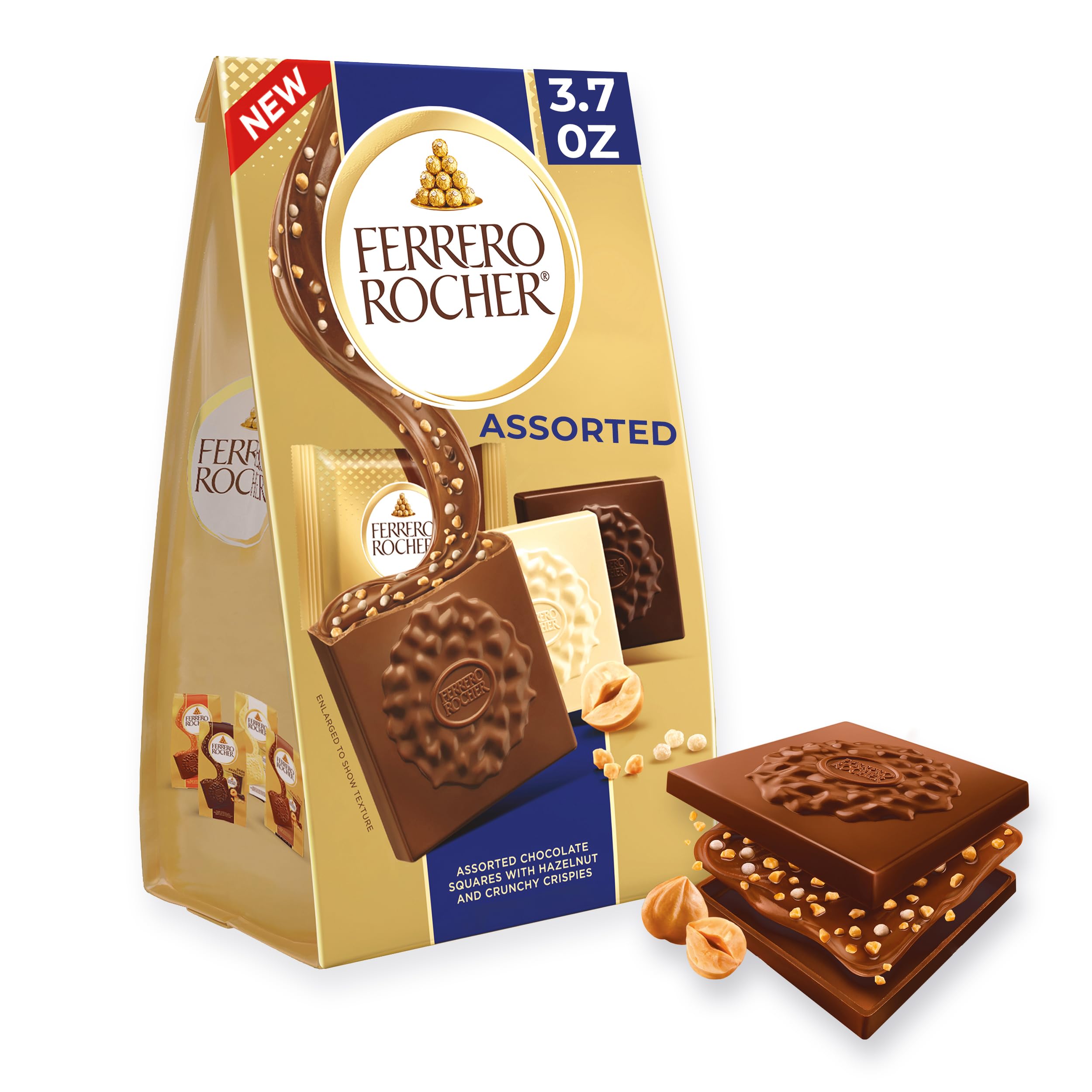 Ferrero Rocher signature gold stand-up bag for gifting and sharing