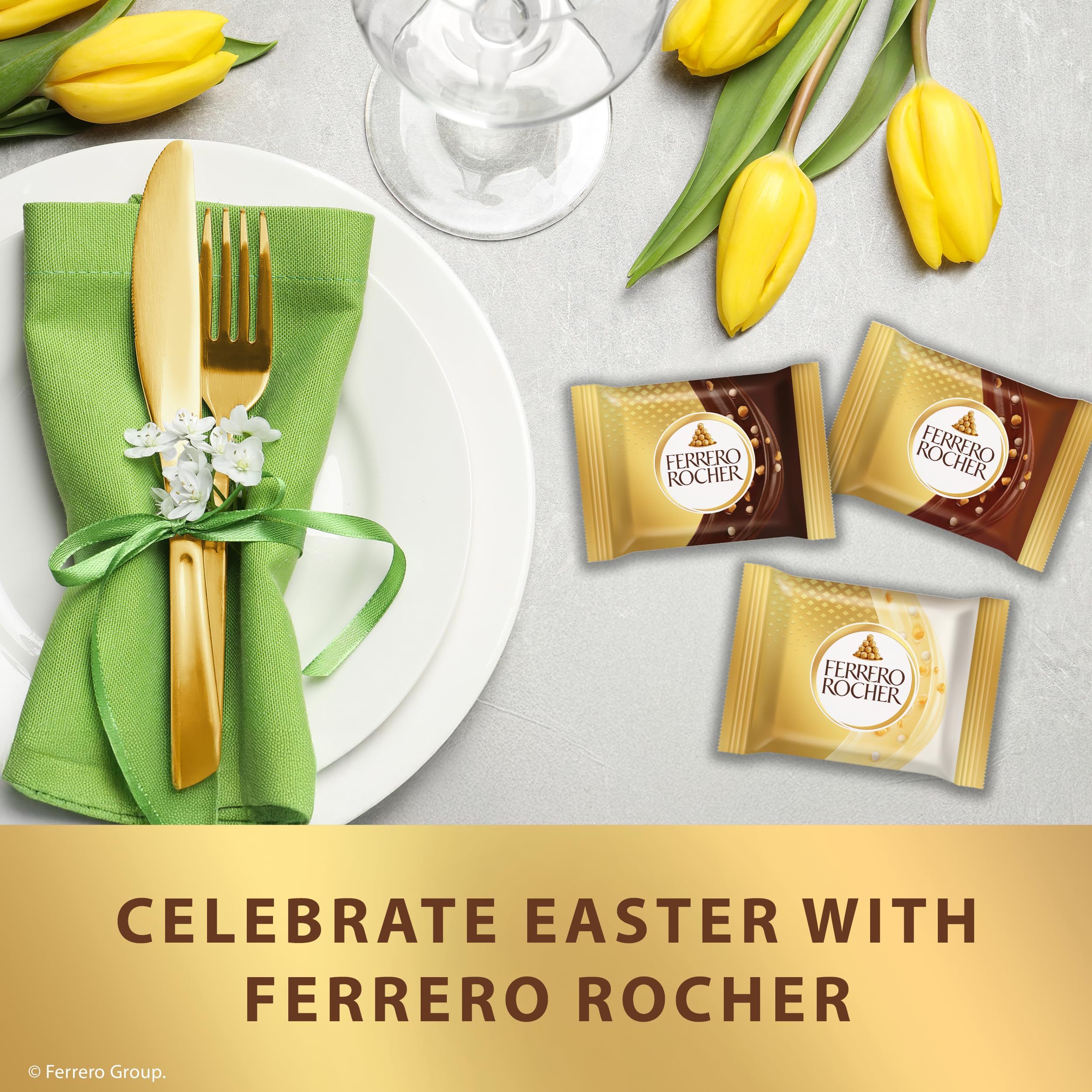 Ferrero Rocher three flavor milk dark white hazelnut assortment