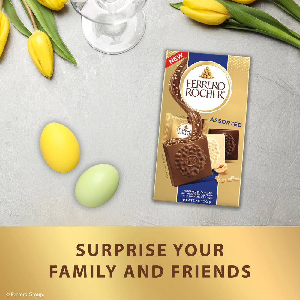 Ferrero Rocher unwrapped square showing creamy filling and crisp textures