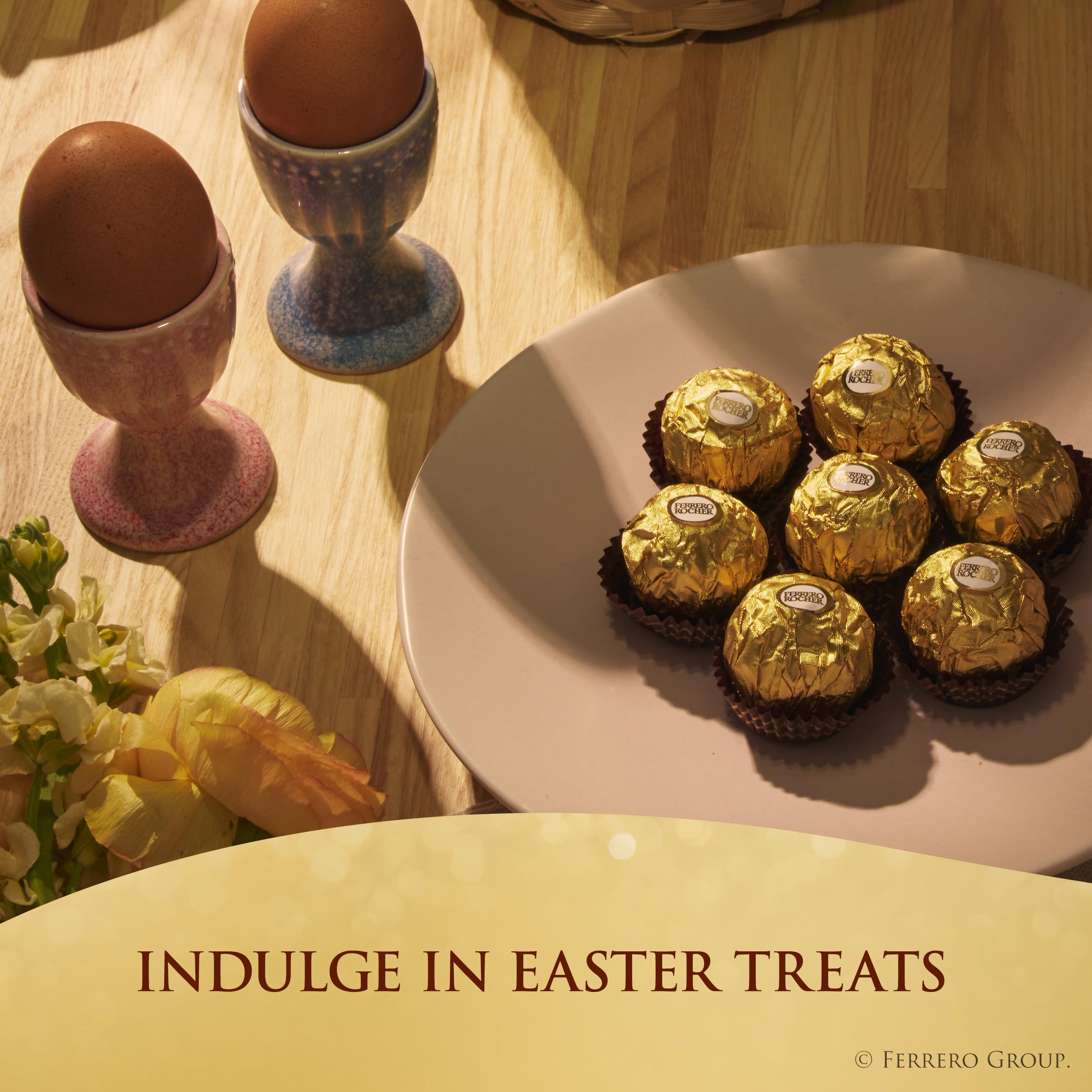Ferrero Rocher whole hazelnut center highlights premium decadence
