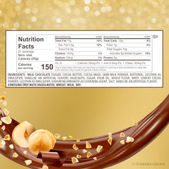 Ferrero Rocher whole hazelnut center for luxurious crunch and texture