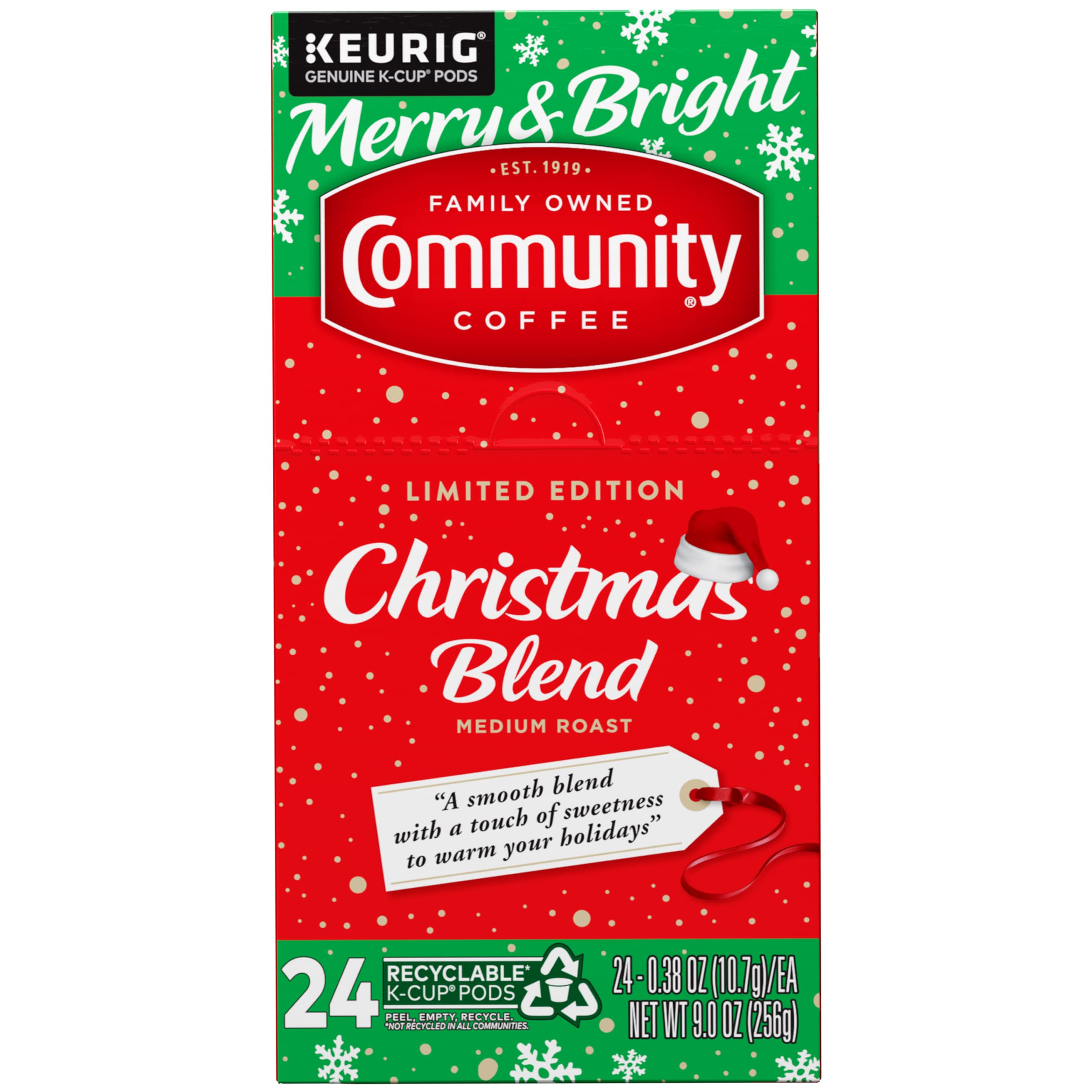 Festive aroma of Christmas Blend pod ready to brew today.