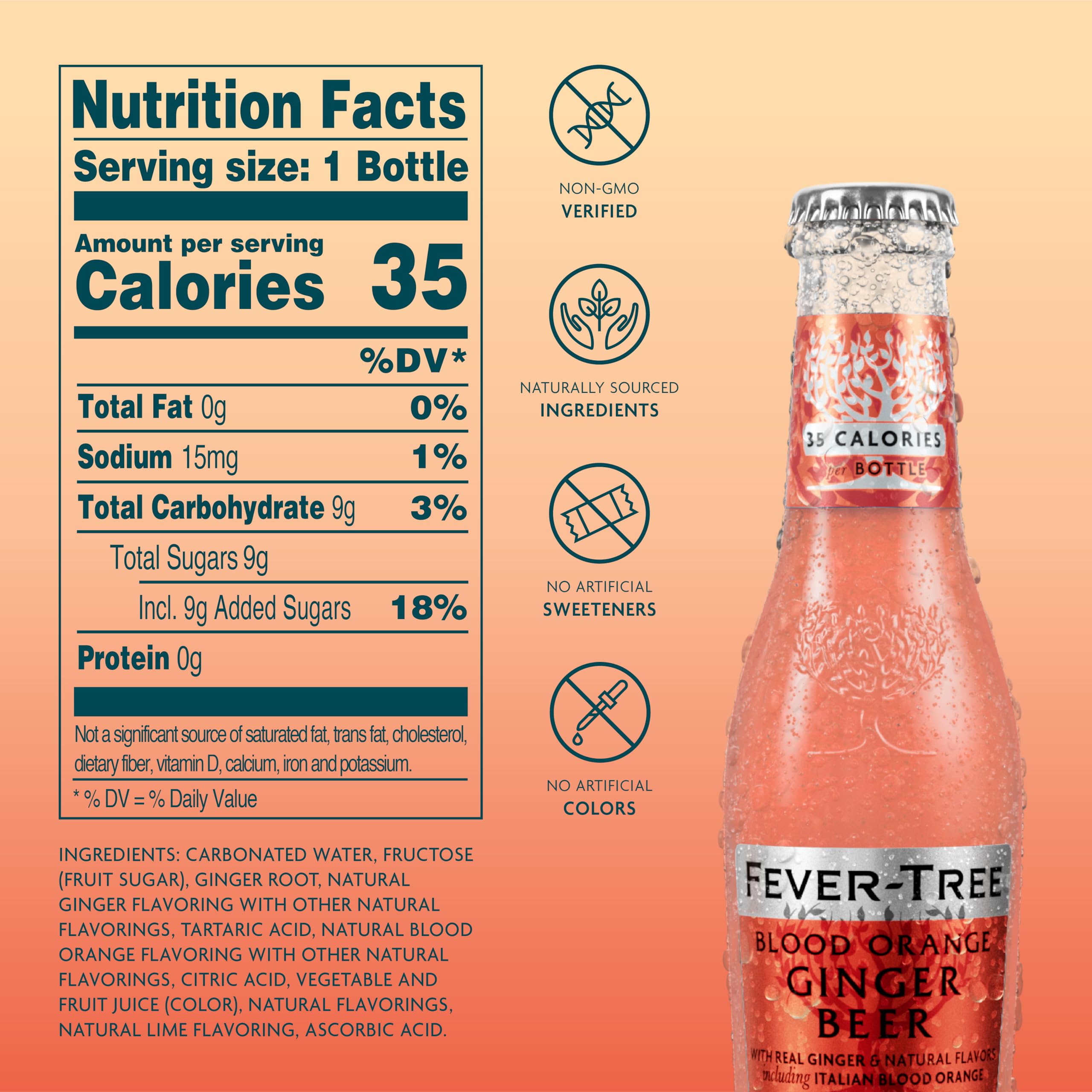 Fever-Tree Blood Orange Ginger Beer glass pour—smooth, refreshing on its own.