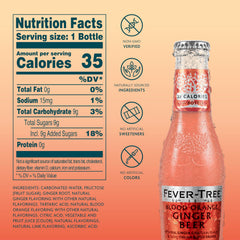 Fever-Tree Blood Orange Ginger Beer glass pour—smooth, refreshing on its own.