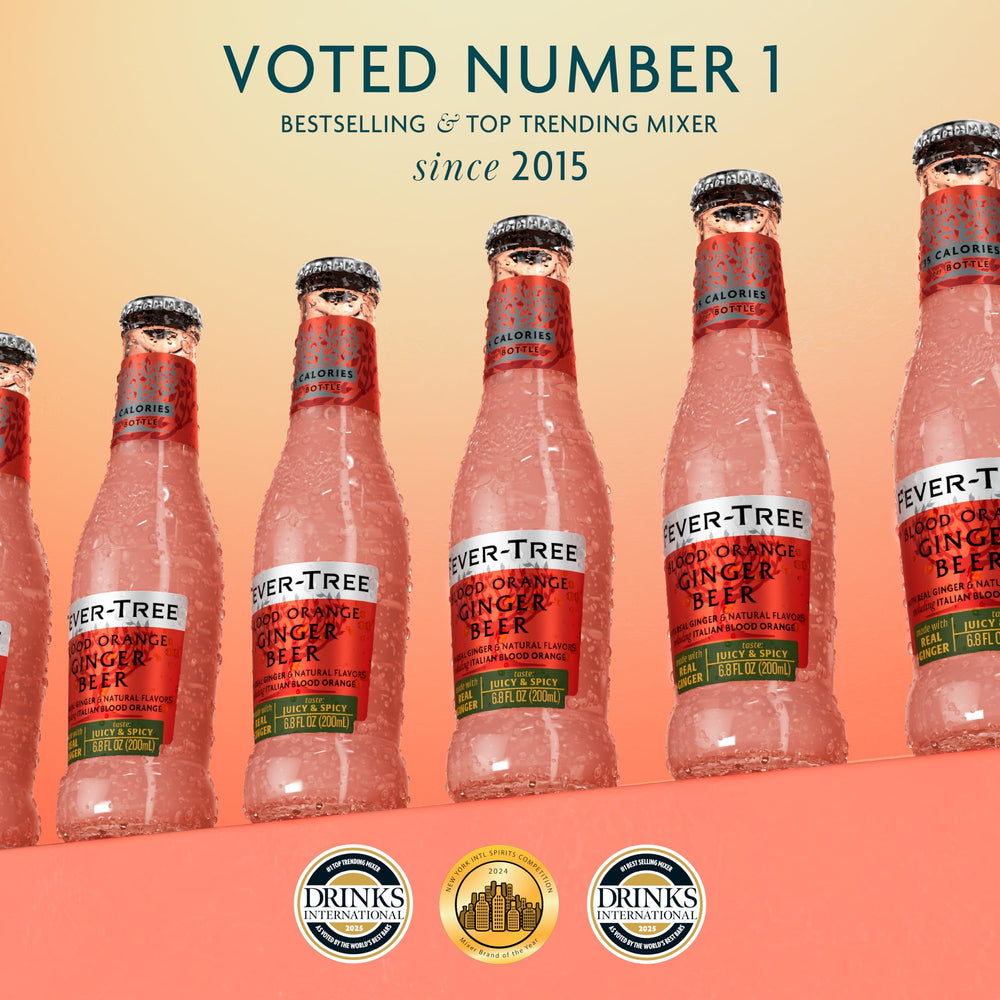 Fever-Tree Blood Orange Ginger Beer setup at a party—perfect for entertaining.