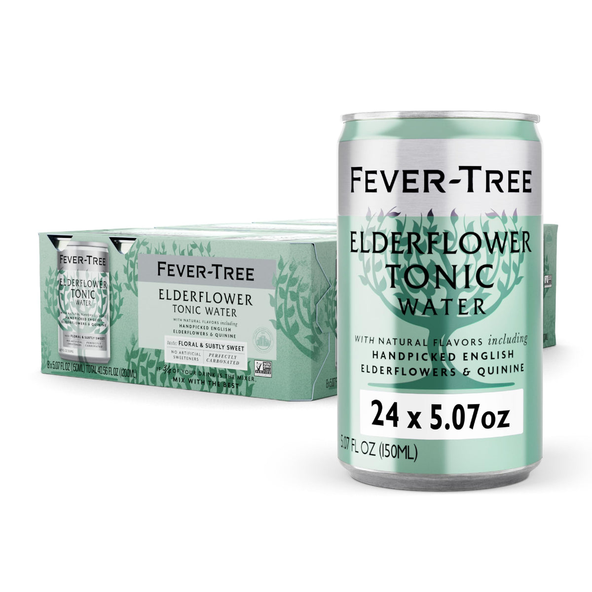 Fever-Tree Elderflower Tonic Water bottle highlighting premium floral flavor
