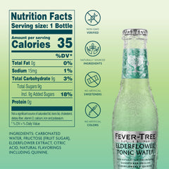 Fever-Tree Elderflower Tonic Water being poured into a glass over ice