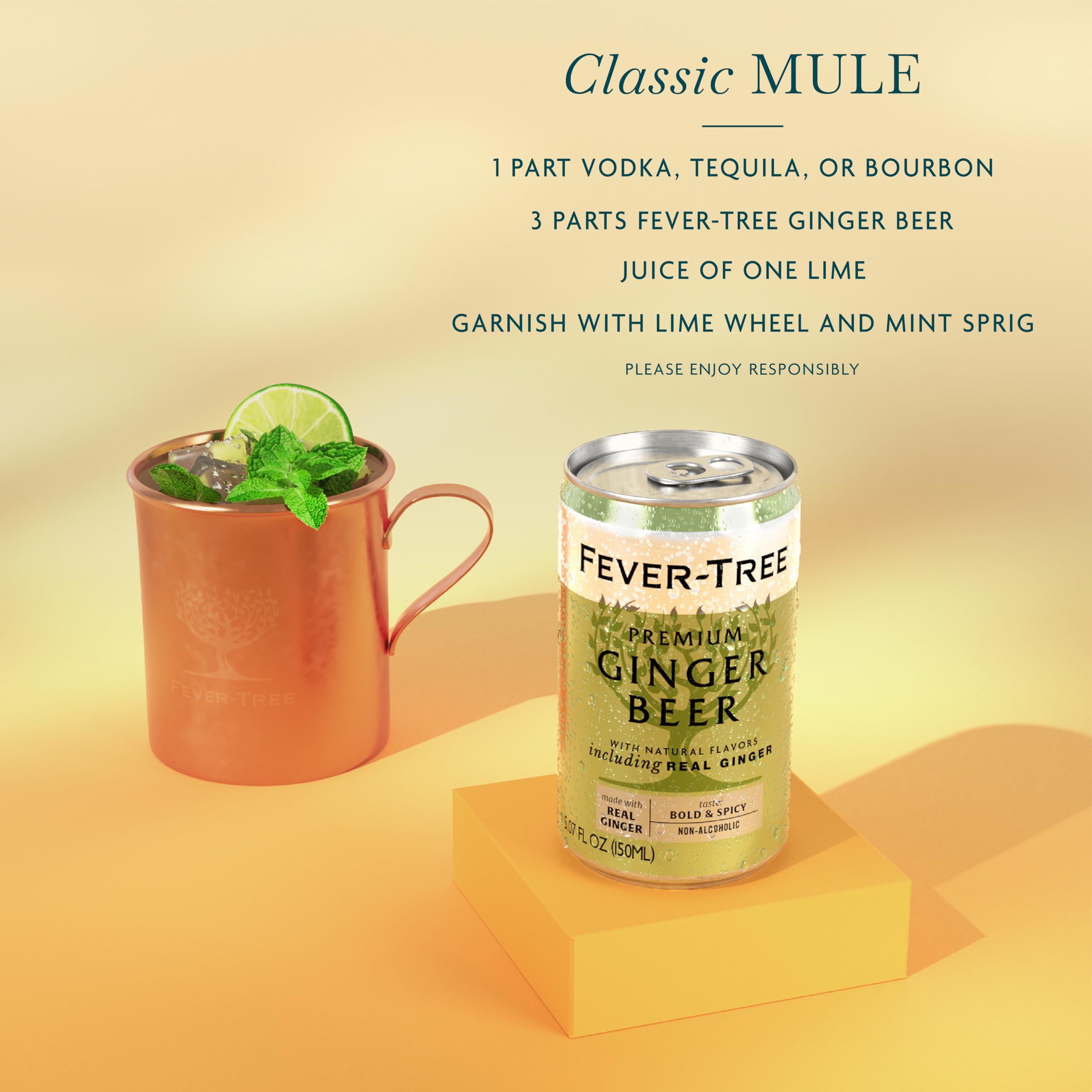 Fever-Tree Ginger Beer ingredients closeup, featuring the three-ginger blend.