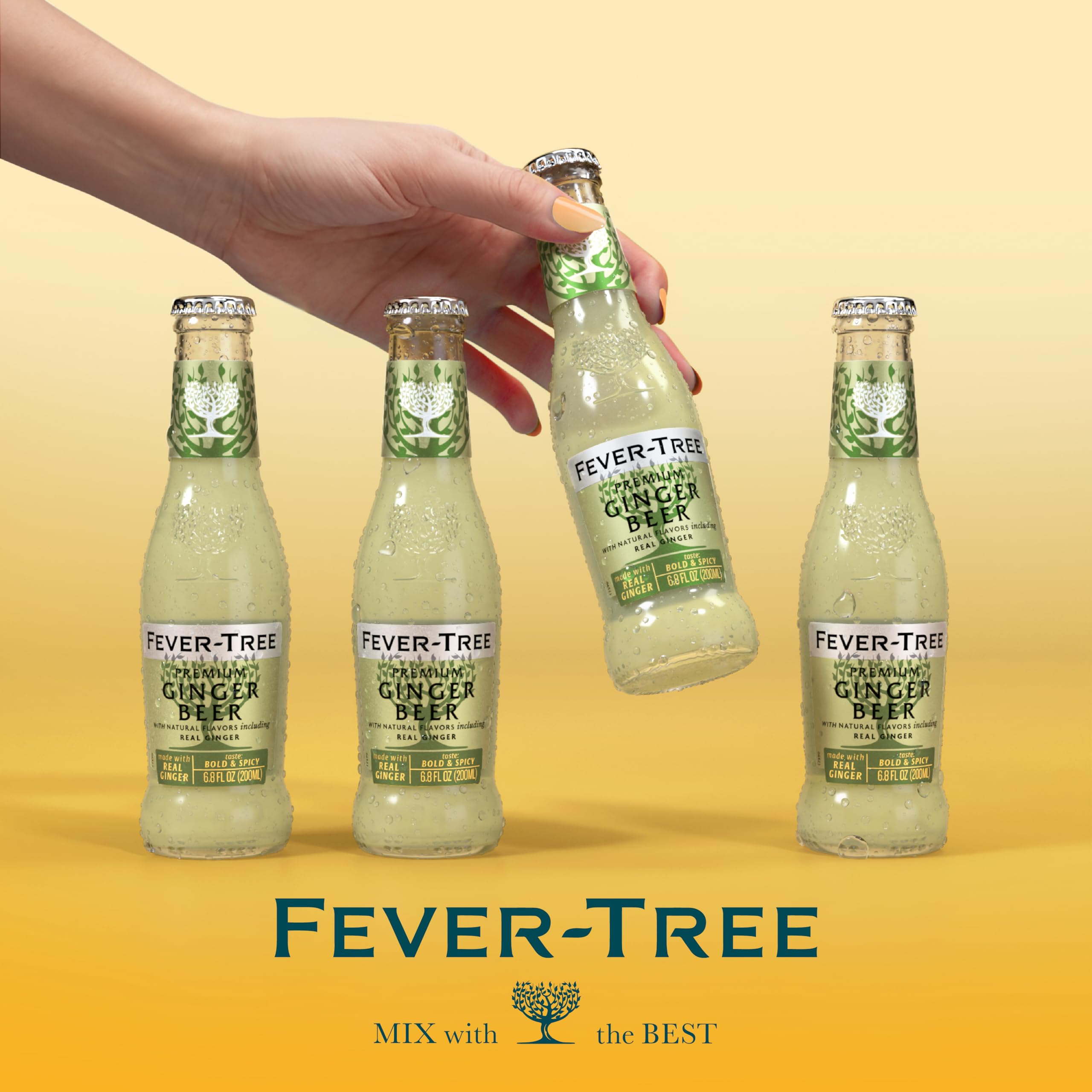 Fever-Tree Ginger Beer store display signals premium mixer choice.