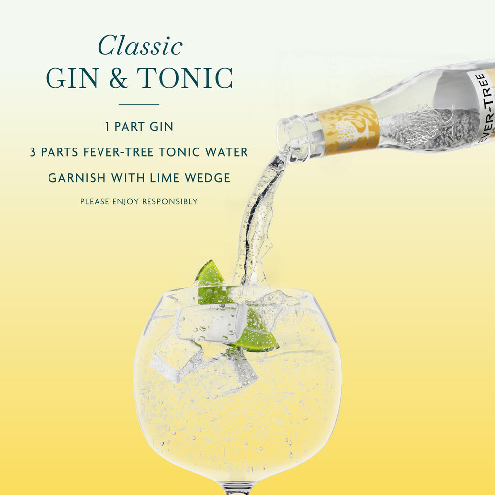 Pack of Fever-Tree Indian Tonic with 24 bottles ready for entertaining.