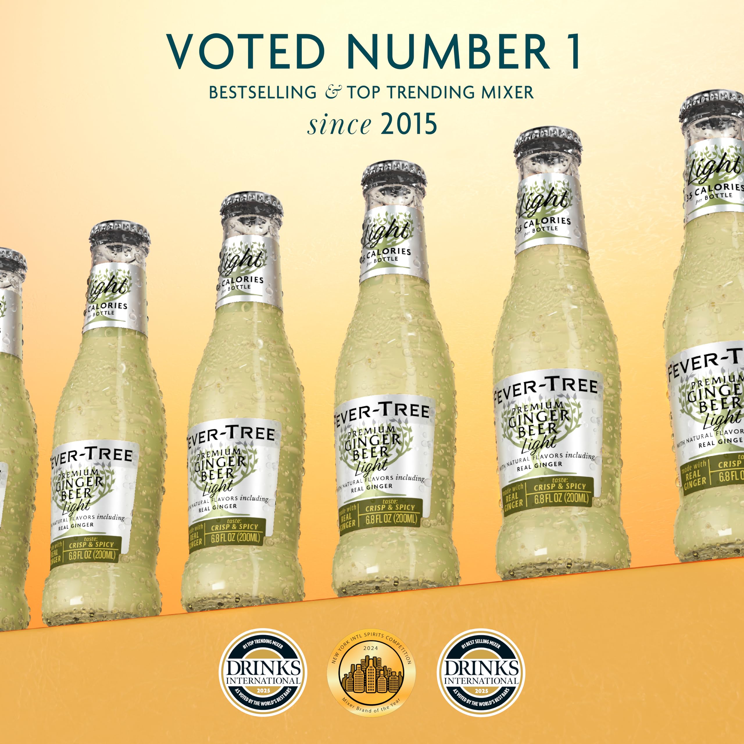 Fever-Tree Light Ginger Beer glass pour captures bold, aromatic ginger notes.