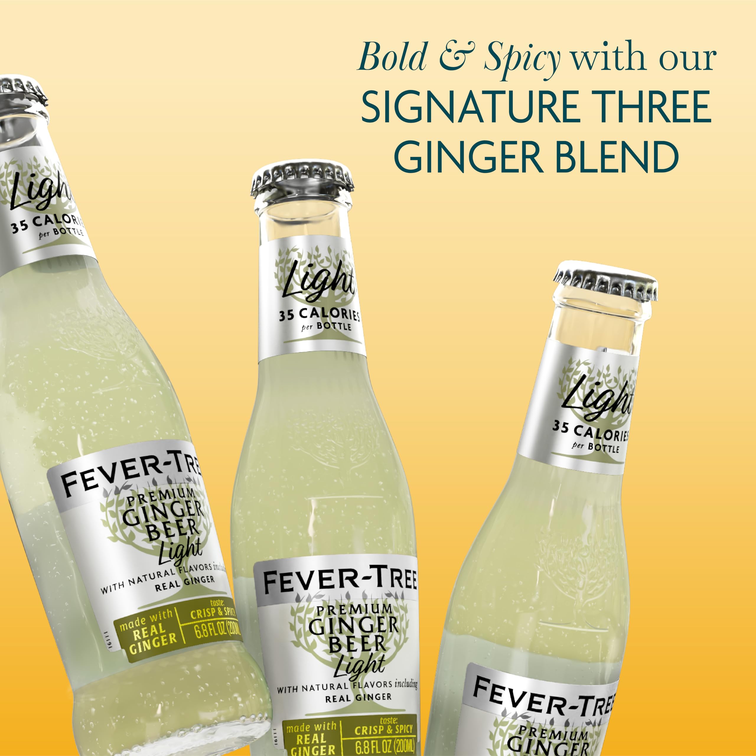 Fever-Tree Light Ginger Beer ingredients close-up showing naturally sourced flavors.