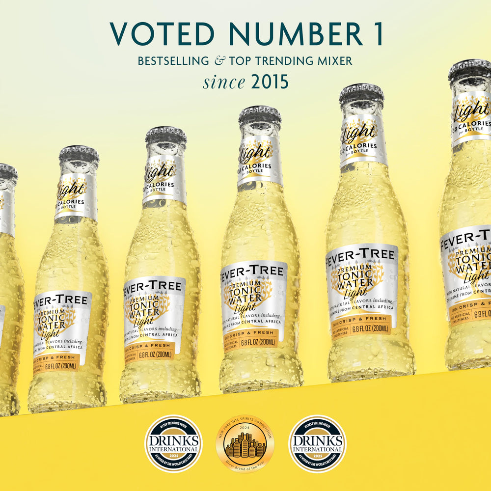 Fever-Tree Light Tonic Water bubbles illustrate a smooth, low-calorie mixer.