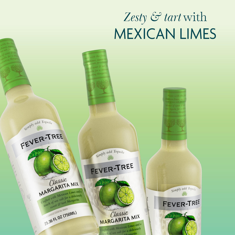 Fever-Tree Margarita Mixer six-pack display arranged for entertaining.