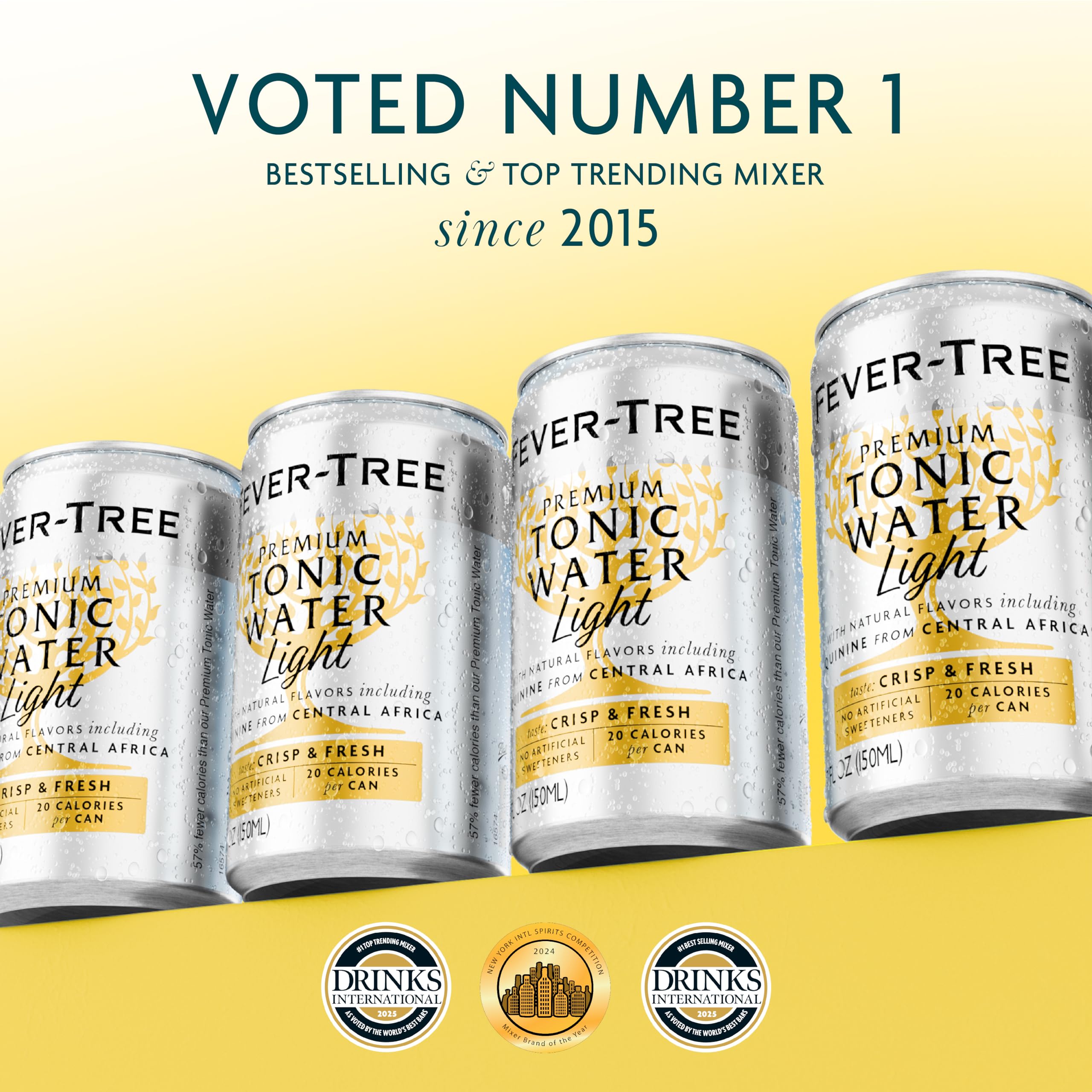 Fever-Tree Naturally Light glass with ice emphasizes a citrus-balanced mixer for cocktails.