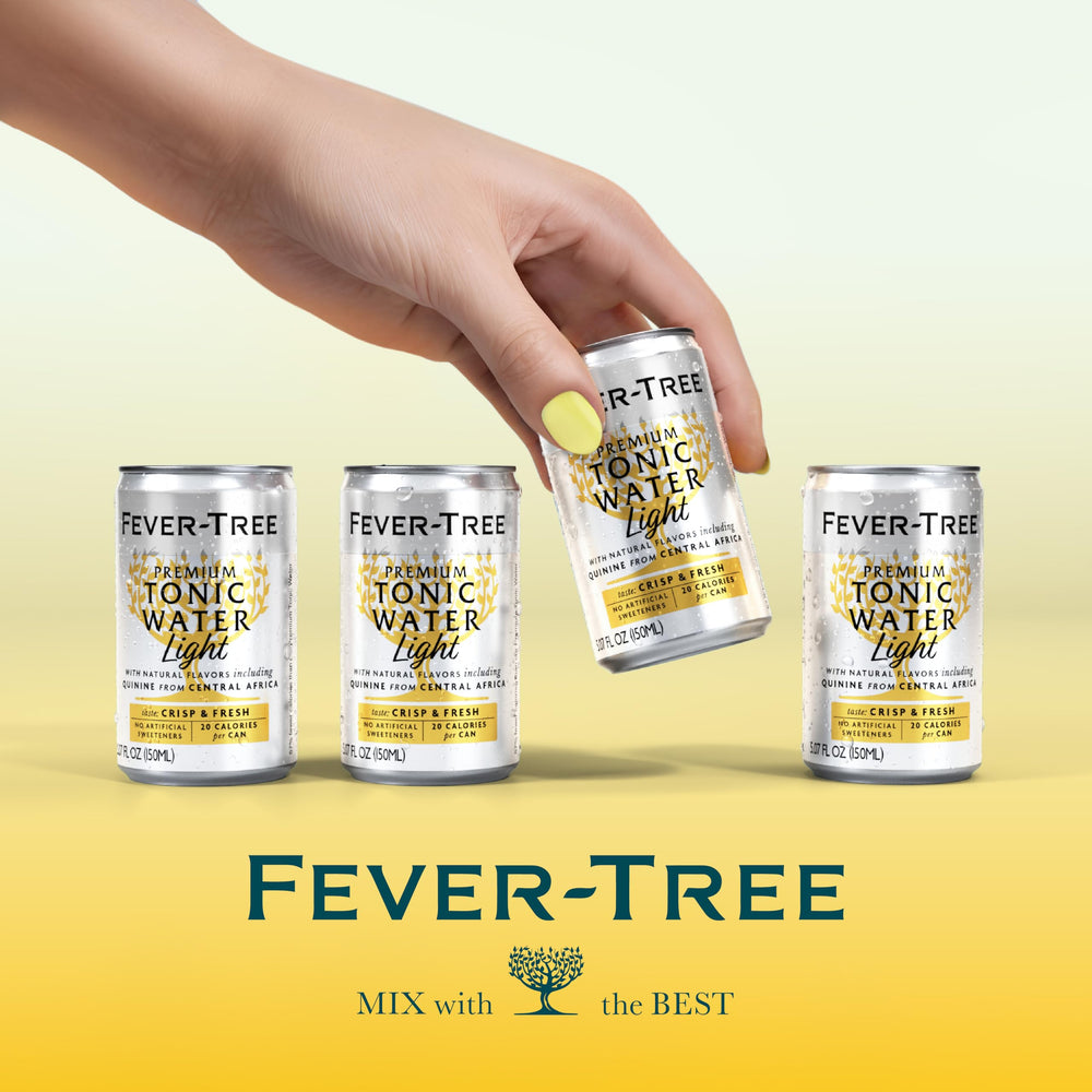 Fever-Tree Naturally Light stand with mixers demonstrates easy hosting and refined refreshment.